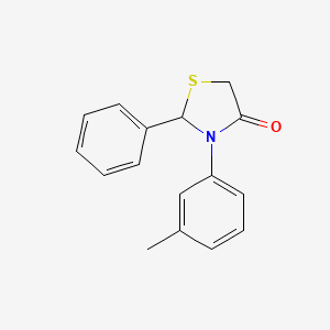 molecular formula C16H15NOS B1659021 3-(3-Methylphenyl)-2-phenyl-1,3-thiazolidin-4-one CAS No. 62959-23-3