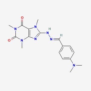 molecular formula C17H21N7O2 B1659025 8-[(2E)-2-[[4-(Dimethylamino)phenyl]methylidene]hydrazinyl]-1,3,7-trimethylpurine-2,6-dione CAS No. 6299-71-4