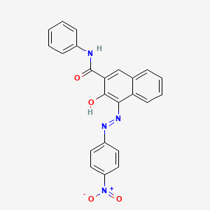 molecular formula C23H16N4O4 B1659028 3-Hydroxy-4-[(4-nitrophenyl)diazenyl]-N-phenylnaphthalene-2-carboxamide CAS No. 6300-52-3