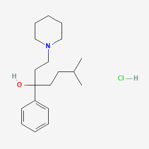 molecular formula C19H32ClNO B1659032 1-(N-Piperidyl)-6-methyl-3-phenyl-heptanol hydrochloride CAS No. 63039-95-2