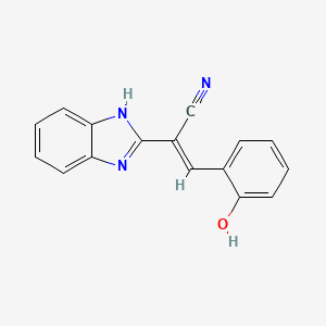 molecular formula C16H11N3O B1659033 1H-Benzimidazol-2-acetonitrile, alpha((2-hydroxyphenyl)methylene)- CAS No. 63052-10-8