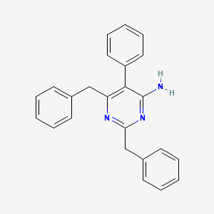 molecular formula C24H21N3 B1659036 Pyrimidine, 4-amino-2,6-dibenzyl-5-phenyl- CAS No. 6307-01-3