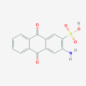 molecular formula C14H9NO5S B1659046 3-Amino-9,10-dioxo-9,10-dihydroanthracene-2-sulfonic acid CAS No. 6313-47-9