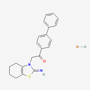 molecular formula C21H21BrN2OS B1659057 1-(4-Biphenylyl)-2-(2-imino-4,5,6,7-tetrahydro-1,3-benzothiazol-3(2H)-yl)ethanone hydrobromide CAS No. 63208-83-3