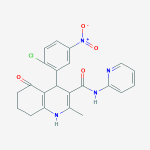 4-(2-chloro-5-nitrophenyl)-2-methyl-5-oxo-N-pyridin-2-yl-4,6,7,8-tetrahydro-1H-quinoline-3-carboxamide