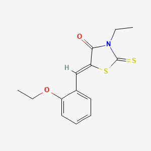 molecular formula C14H15NO2S2 B1659065 (5Z)-5-[(2-ethoxyphenyl)methylidene]-3-ethyl-2-sulfanylidene-1,3-thiazolidin-4-one CAS No. 6325-67-3