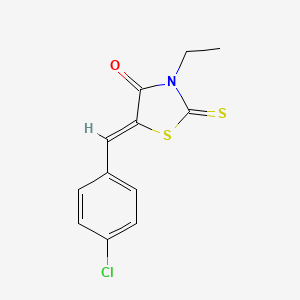 molecular formula C12H10ClNOS2 B1659067 5-(p-Chlorobenzylidene)-3-ethylrhodanine CAS No. 6326-75-6