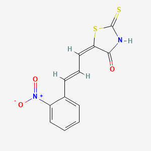 molecular formula C12H8N2O3S2 B1659070 (5E)-5-[(E)-3-(2-nitrophenyl)prop-2-enylidene]-2-sulfanylidene-1,3-thiazolidin-4-one CAS No. 6329-19-7