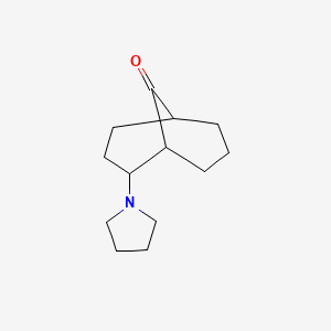 molecular formula C13H21NO B1659077 2-(1-Pyrrolidinyl)bicyclo(3.3.1)nonan-9-one CAS No. 6335-43-9