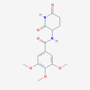 molecular formula C15H18N2O6 B1659083 N-(2,6-Dioxopiperidin-3-yl)-3,4,5-trimethoxybenzamide CAS No. 63407-08-9