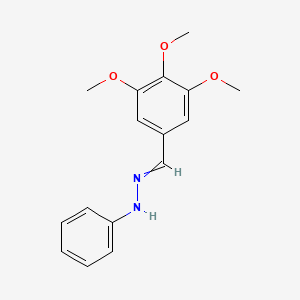 molecular formula C16H18N2O3 B1659099 N-[(3,4,5-trimethoxyphenyl)methylideneamino]aniline CAS No. 63452-43-7