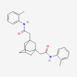 molecular formula C28H34N2O2 B1659105 2-[3-[2-(2-methylanilino)-2-oxoethyl]-1-adamantyl]-N-(2-methylphenyl)acetamide CAS No. 6348-04-5