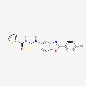molecular formula C19H12ClN3O2S2 B1659111 N-[[2-(4-chlorophenyl)-1,3-benzoxazol-5-yl]carbamothioyl]thiophene-2-carboxamide CAS No. 6351-51-5