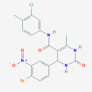 molecular formula C19H16BrClN4O4 B1659119 4-(4-bromo-3-nitrophenyl)-N-(3-chloro-4-methylphenyl)-6-methyl-2-oxo-3,4-dihydro-1H-pyrimidine-5-carboxamide CAS No. 6356-48-5