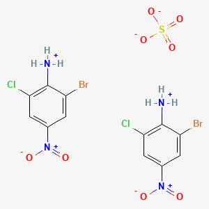 molecular formula C12H10Br2Cl2N4O8S B1659120 Benzenamine, 2-bromo-6-chloro-4-nitro-, sulfate (2:1) CAS No. 63589-34-4