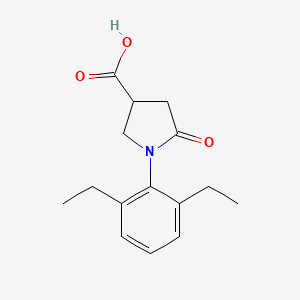 molecular formula C15H19NO3 B1659128 1-(2,6-Diethylphenyl)-5-oxopyrrolidine-3-carboxylic acid CAS No. 63674-55-5
