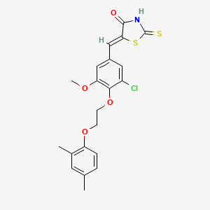 (5Z)-5-[[3-chloro-4-[2-(2,4-dimethylphenoxy)ethoxy]-5-methoxyphenyl]methylidene]-2-sulfanylidene-1,3-thiazolidin-4-one