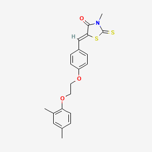 molecular formula C21H21NO3S2 B1659144 (5Z)-5-[[4-[2-(2,4-dimethylphenoxy)ethoxy]phenyl]methylidene]-3-methyl-2-sulfanylidene-1,3-thiazolidin-4-one CAS No. 6372-17-4