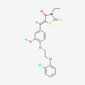 molecular formula C21H20ClNO4S2 B1659146 (5Z)-5-[[4-[2-(2-chlorophenoxy)ethoxy]-3-methoxyphenyl]methylidene]-3-ethyl-2-sulfanylidene-1,3-thiazolidin-4-one CAS No. 6372-89-0