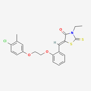 (5Z)-5-[[2-[2-(4-chloro-3-methylphenoxy)ethoxy]phenyl]methylidene]-3-ethyl-2-sulfanylidene-1,3-thiazolidin-4-one
