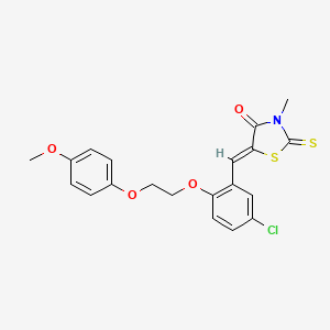 molecular formula C20H18ClNO4S2 B1659153 (5Z)-5-[[5-chloro-2-[2-(4-methoxyphenoxy)ethoxy]phenyl]methylidene]-3-methyl-2-sulfanylidene-1,3-thiazolidin-4-one CAS No. 6373-82-6