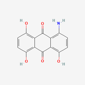 molecular formula C14H9NO5 B1659158 1-Amino-4,5,8-trihydroxyanthraquinone CAS No. 6374-78-3