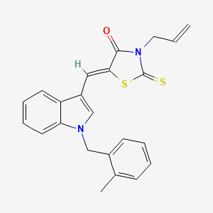 molecular formula C23H20N2OS2 B1659159 (5Z)-5-[[1-[(2-methylphenyl)methyl]indol-3-yl]methylidene]-3-prop-2-enyl-2-sulfanylidene-1,3-thiazolidin-4-one CAS No. 6374-86-3