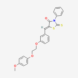 (5Z)-5-[[3-[2-(4-methoxyphenoxy)ethoxy]phenyl]methylidene]-3-phenyl-2-sulfanylidene-1,3-thiazolidin-4-one