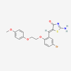 molecular formula C19H17BrN2O4S B1659162 (5Z)-2-amino-5-[[5-bromo-2-[2-(4-methoxyphenoxy)ethoxy]phenyl]methylidene]-1,3-thiazol-4-one CAS No. 6376-05-2