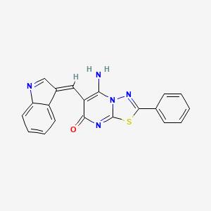 5-amino-6-[(E)-indol-3-ylidenemethyl]-2-phenyl-[1,3,4]thiadiazolo[3,2-a]pyrimidin-7-one