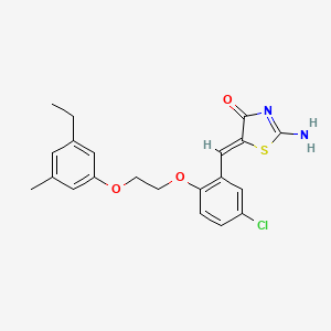 molecular formula C21H21ClN2O3S B1659165 (5Z)-2-amino-5-[[5-chloro-2-[2-(3-ethyl-5-methylphenoxy)ethoxy]phenyl]methylidene]-1,3-thiazol-4-one CAS No. 6376-55-2
