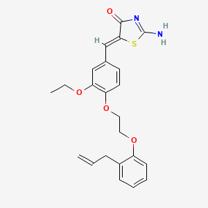 molecular formula C23H24N2O4S B1659168 (5Z)-2-amino-5-[[3-ethoxy-4-[2-(2-prop-2-enylphenoxy)ethoxy]phenyl]methylidene]-1,3-thiazol-4-one CAS No. 6377-71-5