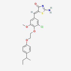 (5Z)-2-amino-5-[[4-[2-(4-butan-2-ylphenoxy)ethoxy]-3-chloro-5-methoxyphenyl]methylidene]-1,3-thiazol-4-one