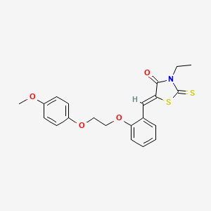 molecular formula C21H21NO4S2 B1659177 (5Z)-3-ethyl-5-[[2-[2-(4-methoxyphenoxy)ethoxy]phenyl]methylidene]-2-sulfanylidene-1,3-thiazolidin-4-one CAS No. 6380-37-6