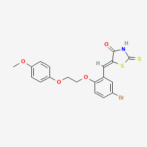 molecular formula C19H16BrNO4S2 B1659179 (5Z)-5-[[5-bromo-2-[2-(4-methoxyphenoxy)ethoxy]phenyl]methylidene]-2-sulfanylidene-1,3-thiazolidin-4-one CAS No. 6380-98-9