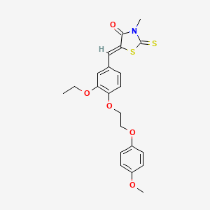 molecular formula C22H23NO5S2 B1659183 (5Z)-5-[[3-ethoxy-4-[2-(4-methoxyphenoxy)ethoxy]phenyl]methylidene]-3-methyl-2-sulfanylidene-1,3-thiazolidin-4-one CAS No. 6381-24-4