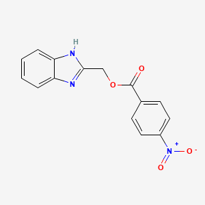 molecular formula C15H11N3O4 B1659184 1H-benzimidazol-2-ylmethyl 4-nitrobenzoate CAS No. 6381-66-4