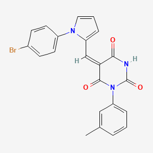 (5E)-5-[[1-(4-bromophenyl)pyrrol-2-yl]methylidene]-1-(3-methylphenyl)-1,3-diazinane-2,4,6-trione