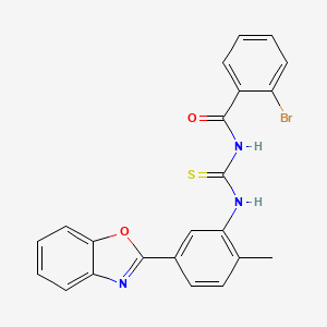 molecular formula C22H16BrN3O2S B1659199 N-[[5-(1,3-benzoxazol-2-yl)-2-methylphenyl]carbamothioyl]-2-bromobenzamide CAS No. 6384-12-9
