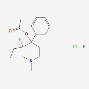 molecular formula C16H24ClNO2 B1659213 1-Methyl-3-ethyl-4-phenyl-4-acetoxypiperidine hydrochloride CAS No. 63916-52-9