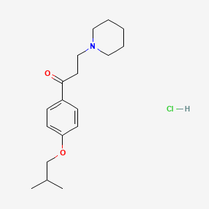 molecular formula C18H28ClNO2 B1659219 4-Isobutoxy-beta-(1-piperidyl)propiophenone hydrochloride CAS No. 63957-29-9