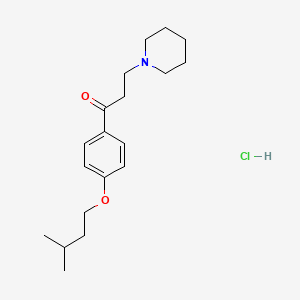 molecular formula C19H30ClNO2 B1659220 Propiophenone, 4'-isopentyloxy-3-piperidino-, hydrochloride CAS No. 63957-30-2