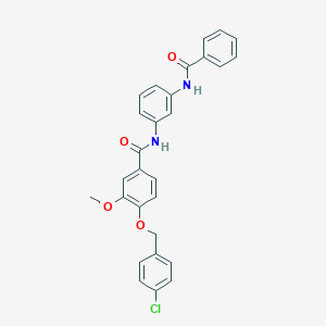 N-(3-benzamidophenyl)-4-[(4-chlorophenyl)methoxy]-3-methoxybenzamide