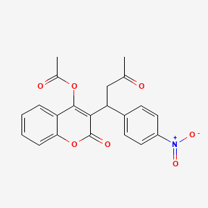 4-Acetoxy-3-(1-(4-nitrophenyl)-3-oxobutyl)-2H-1-benzopyran-2-one