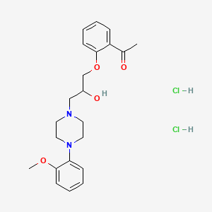 molecular formula C22H30Cl2N2O4 B1659236 Acetophenone, 2'-((2-hydroxy-3-(4-(o-methoxyphenyl)piperazinyl))propoxy)-, dihydrochloride CAS No. 63990-78-3