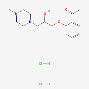 molecular formula C16H26Cl2N2O3 B1659237 2'-((2-Hydroxy-3-(4-methylpiperazinyl))propoxy)acetophenone dihydrochloride CAS No. 63990-80-7