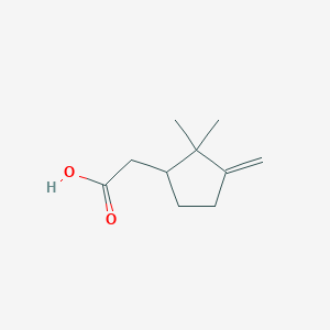molecular formula C10H16O2 B1659238 2-(2,2-Dimethyl-3-methylidenecyclopentyl)acetic acid CAS No. 640-62-0