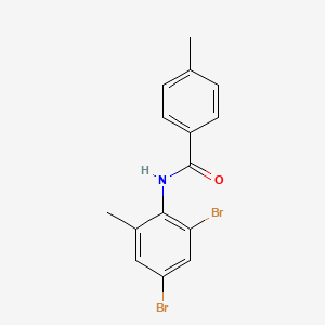 molecular formula C15H13Br2NO B1659250 N-(2,4-dibromo-6-methylphenyl)-4-methylbenzamide CAS No. 6414-28-4