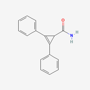 molecular formula C16H13NO B1659251 2,3-Diphenylcycloprop-2-ene-1-carboxamide CAS No. 6415-70-9