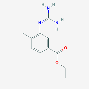 molecular formula C11H15N3O2 B1659252 3-[(Aminoiminomethyl)amino]-4-methylbenzoic acid ethyl ester CAS No. 641569-95-1